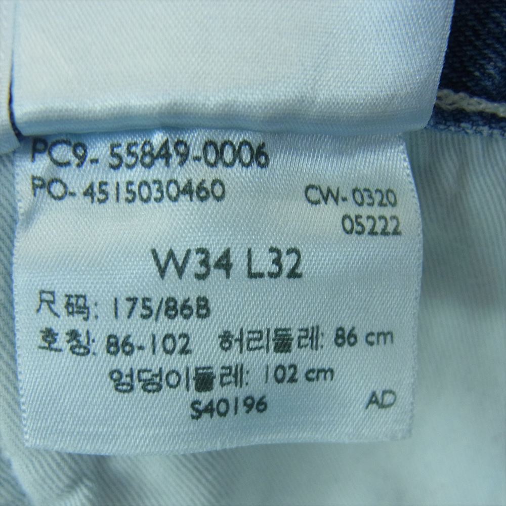Levi's リーバイス PC9-55849-0006 ストレート デニム パンツ インディゴブルー系 W34 L32【中古】