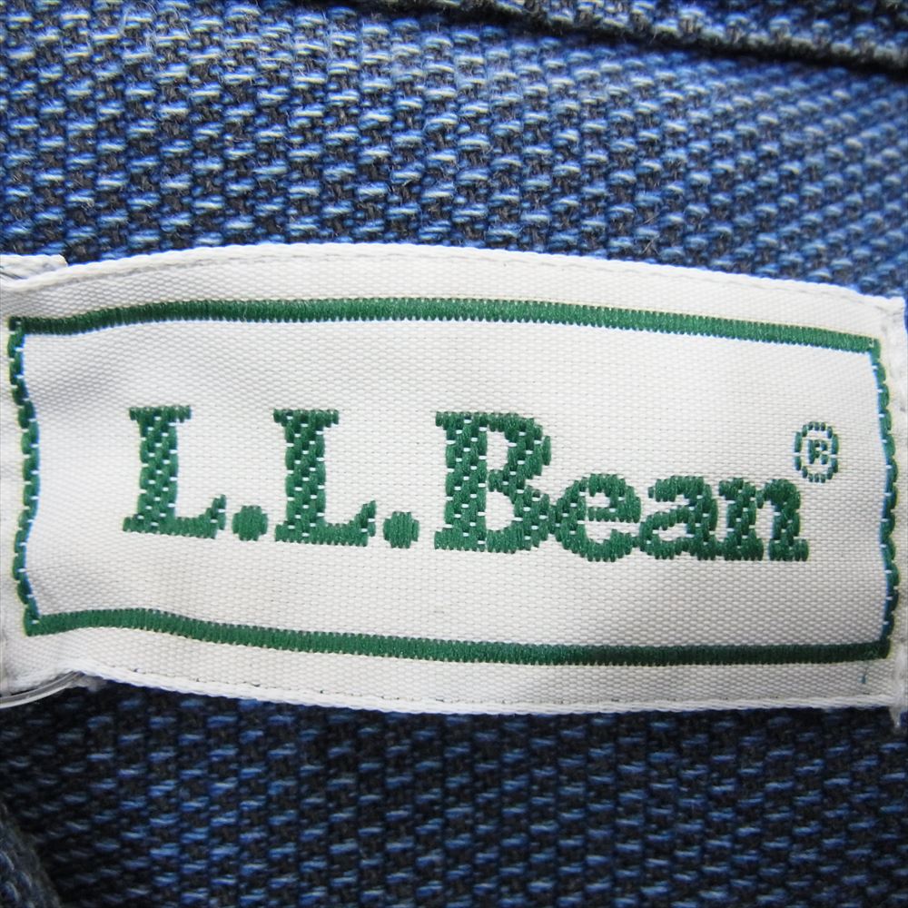 L.L.Bean エルエルビーン インディゴ 鹿子 コットン 長袖 シャツ  ブルー系 L【中古】