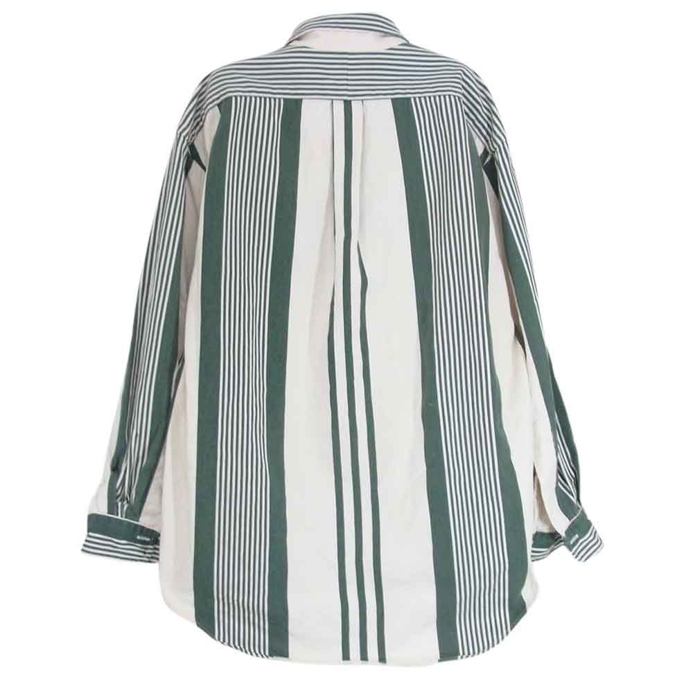 POLO RALPH LAUREN ポロ・ラルフローレン 90s ストライプ 長袖 ボタンダウン シャツ グリーン系 M【中古】