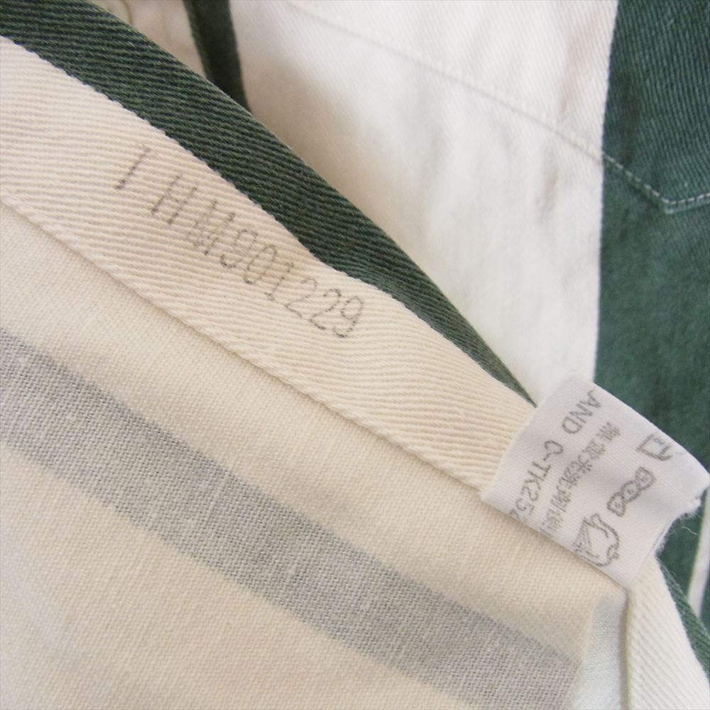 POLO RALPH LAUREN ポロ・ラルフローレン 90s ストライプ 長袖 ボタンダウン シャツ グリーン系 M【中古】