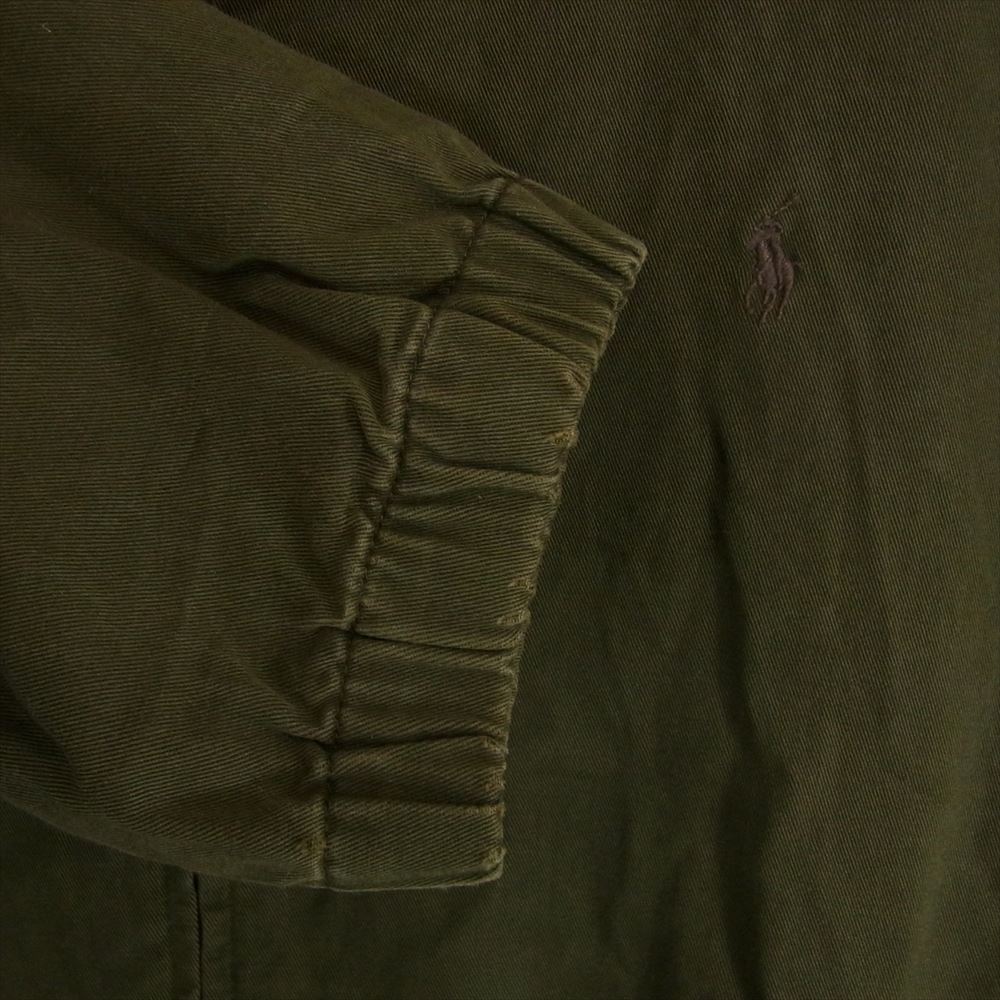 POLO RALPH LAUREN ポロ・ラルフローレン 90s チンストラップ コットン 裏地無 スイングトップ ジャケット カーキ系 XL【中古】