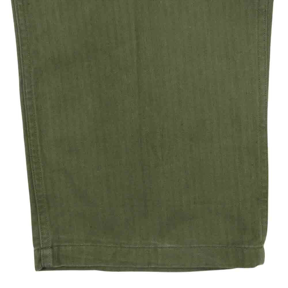 アメリカ軍 40s M‐43 HBT TROUSERS へリンボーン 13スターボタン トラウザー ミリタリー カーゴ パンツ カーキ系 34【中古】