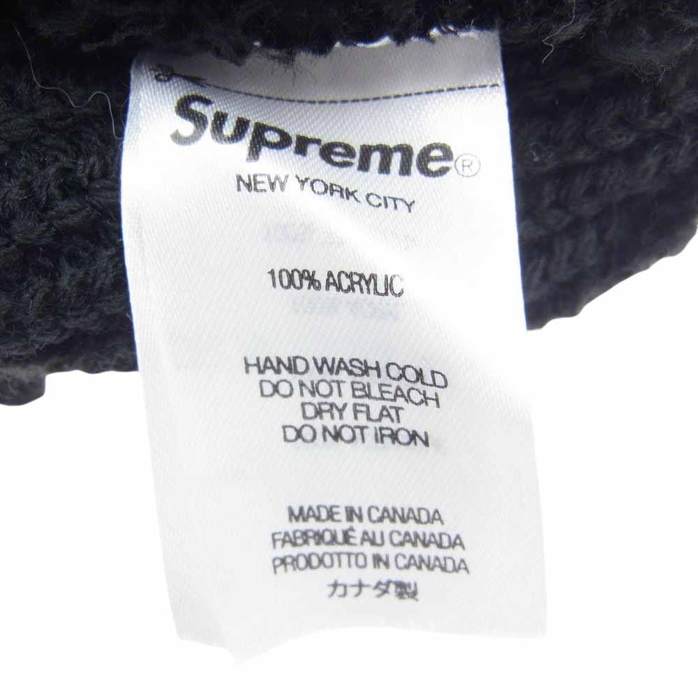 Supreme シュプリーム 22SS Loose Gauge Beanie ルーズゲージ スクリプトロゴ 刺繍 ビーニー ニットキャップ 帽子 ブラック系【中古】