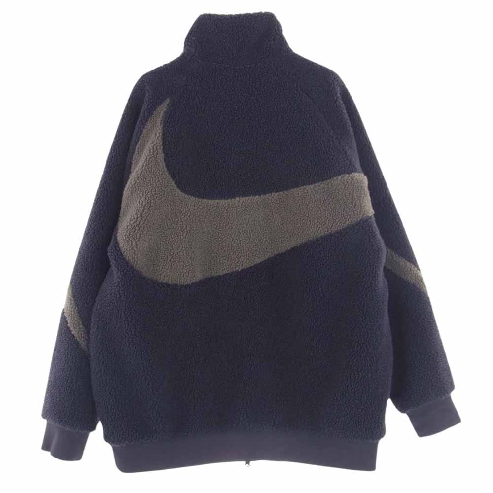 NIKE ナイキ BIG SWOOSH SHERPA JAKET ビッグ スウォッシュ シェルパ ボア リバーシブル ジャケット パープル系 ブラック系 L【中古】