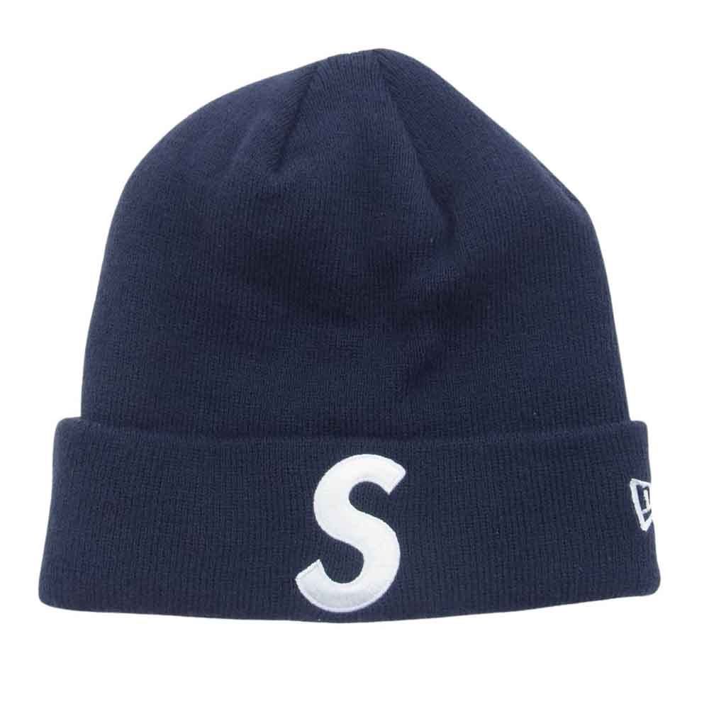 Supreme シュプリーム 23AW × New Era ニューエラ S Logo Beanie Sロゴ ボックスロゴ 刺繍 ビーニー ニットキャップ 帽子 ネイビー系【中古】