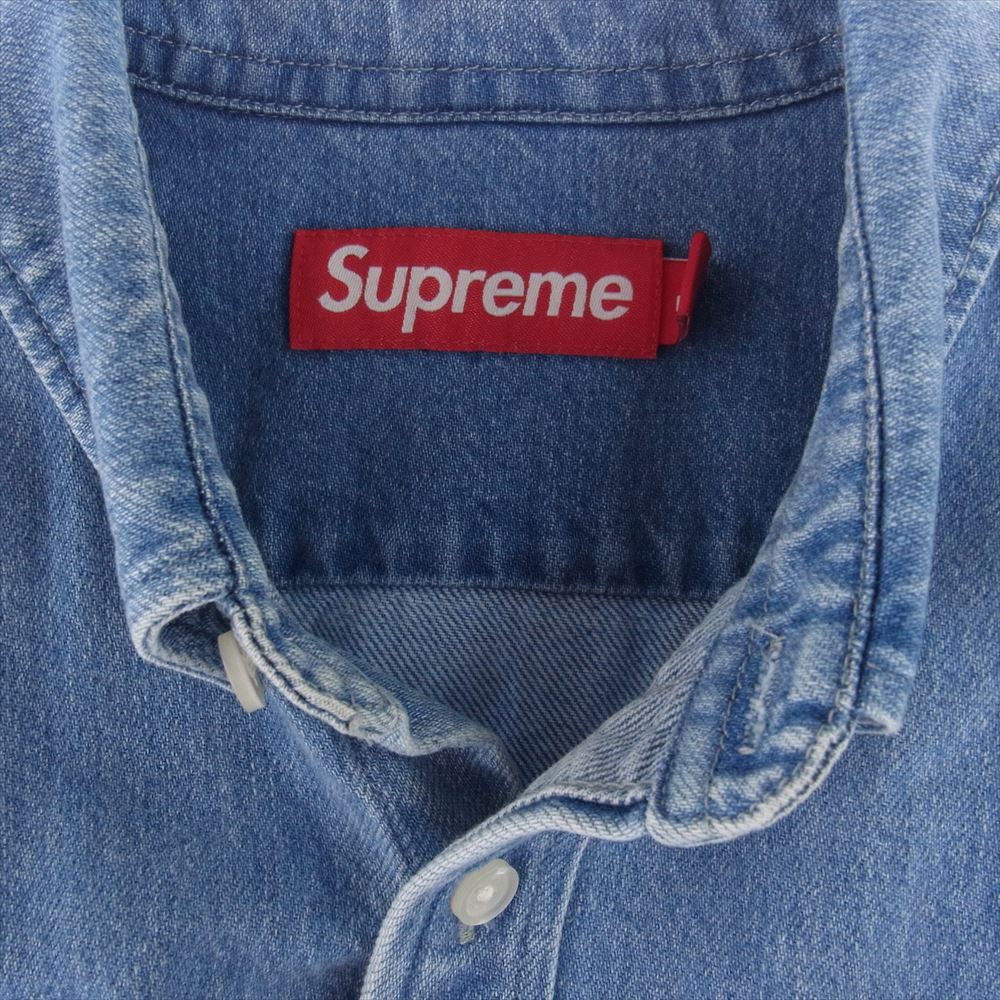 Supreme シュプリーム 23AW Small Box Shirt スモールボックスロゴ デニム ボタンダウン シャツ ライトブルー系 M【中古】