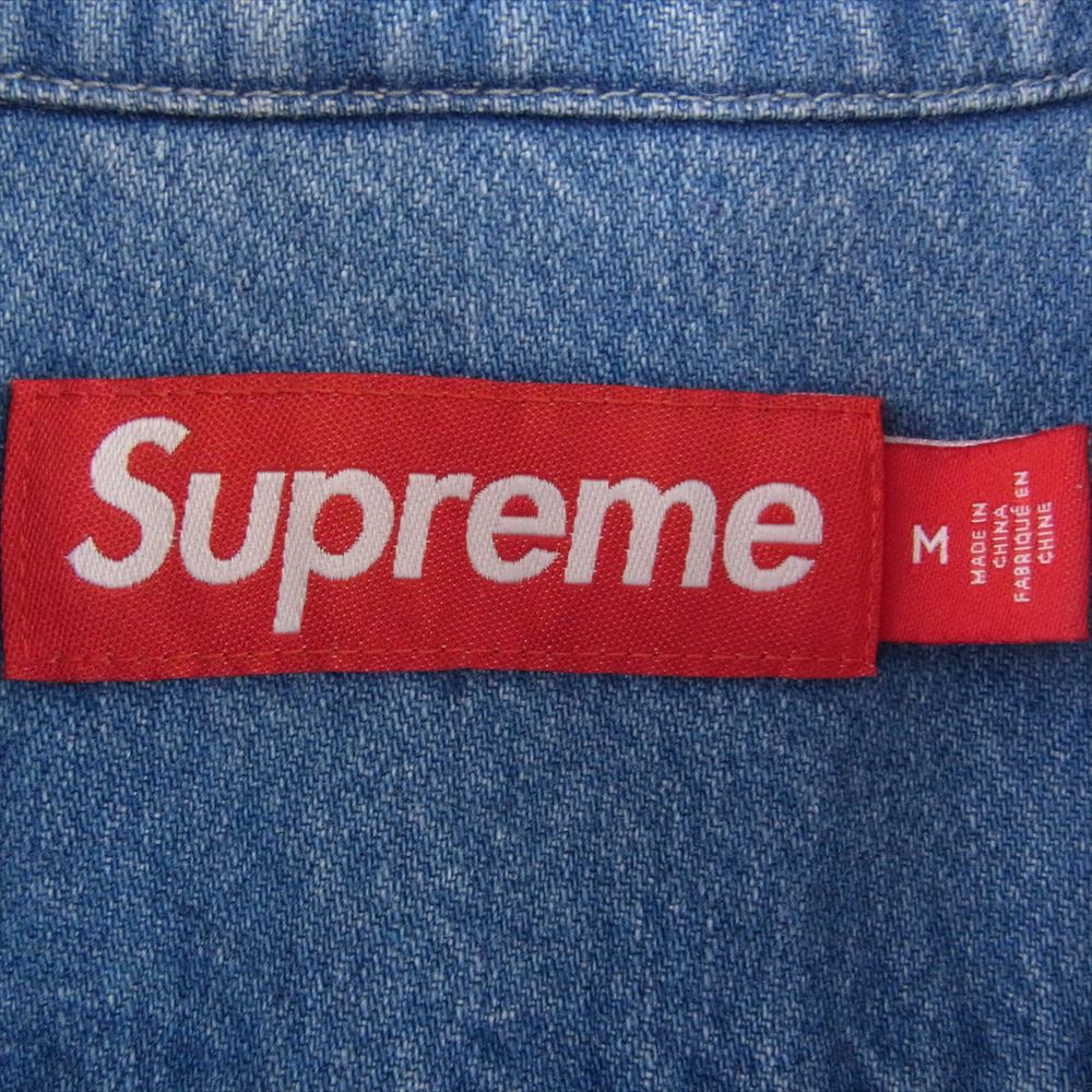 Supreme シュプリーム 23AW Small Box Shirt スモールボックスロゴ デニム ボタンダウン シャツ ライトブルー系 M【中古】