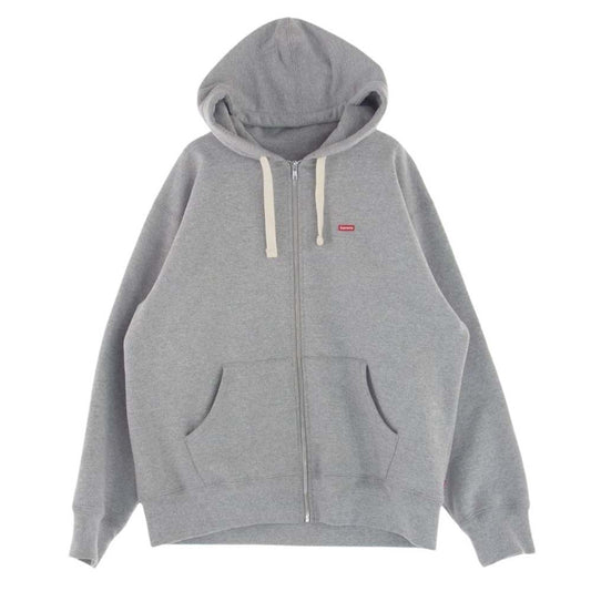 Supreme シュプリーム 22AW Small Box Drawcord Zip Up Sweatshirt スモールボックスロゴ ドローコード ジップアップ スウェットシャツ パーカー フーディー グレー系 M【中古】