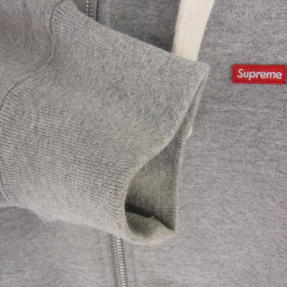 Supreme シュプリーム 22AW Small Box Drawcord Zip Up Sweatshirt スモールボックスロゴ ドローコード ジップアップ スウェットシャツ パーカー フーディー グレー系 M【中古】