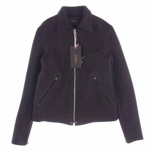 FINE CREEK LEATHERS ファインクリークレザー  ACJK050 Lindbergh Deer リンドバーグ ディア レザー ライダース ジャケット ブラック系 38【新古品】【未使用】【中古】