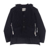 Sacai サカイ 23AW 23-06775 Wool Melton Knit Cardigan ウール メルトン ニット カーディガン ドッキング ジャケット ブラック系 1【中古】