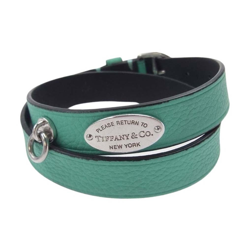 TIFFANY&Co. ティファニー Return To Tiffany リターントゥ ティファニー ナローレザーラップ 2連 ブレスレット ティファニーブルー【中古】