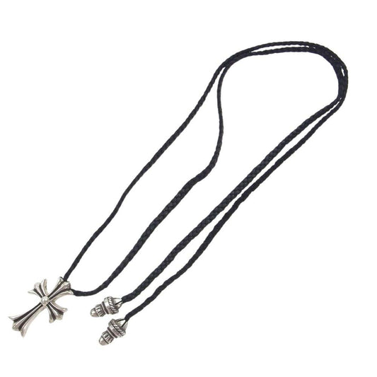 CHROME HEARTS クロムハーツ（原本無） スモール CH クロス レザーブレード ネックレス シルバー系【中古】