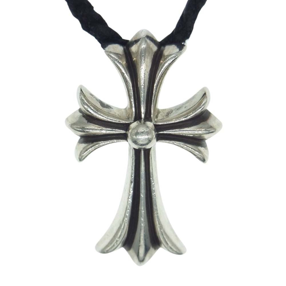 CHROME HEARTS クロムハーツ（原本無） スモール CH クロス レザーブレード ネックレス シルバー系【中古】