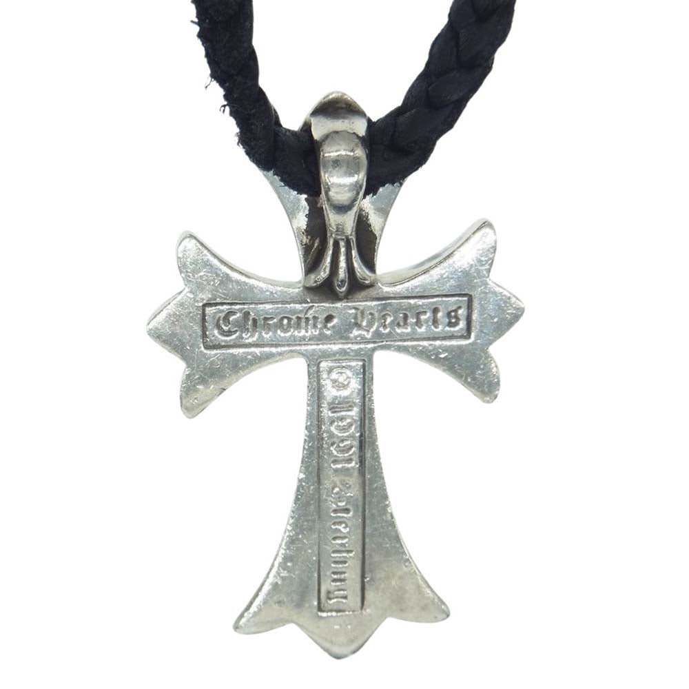 CHROME HEARTS クロムハーツ（原本無） スモール CH クロス レザーブレード ネックレス シルバー系【中古】