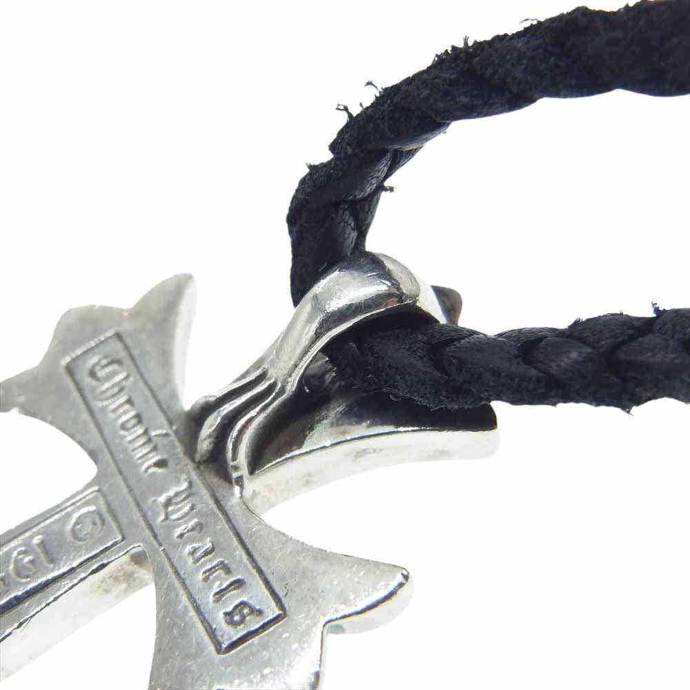 CHROME HEARTS クロムハーツ（原本無） スモール CH クロス レザーブレード ネックレス シルバー系【中古】