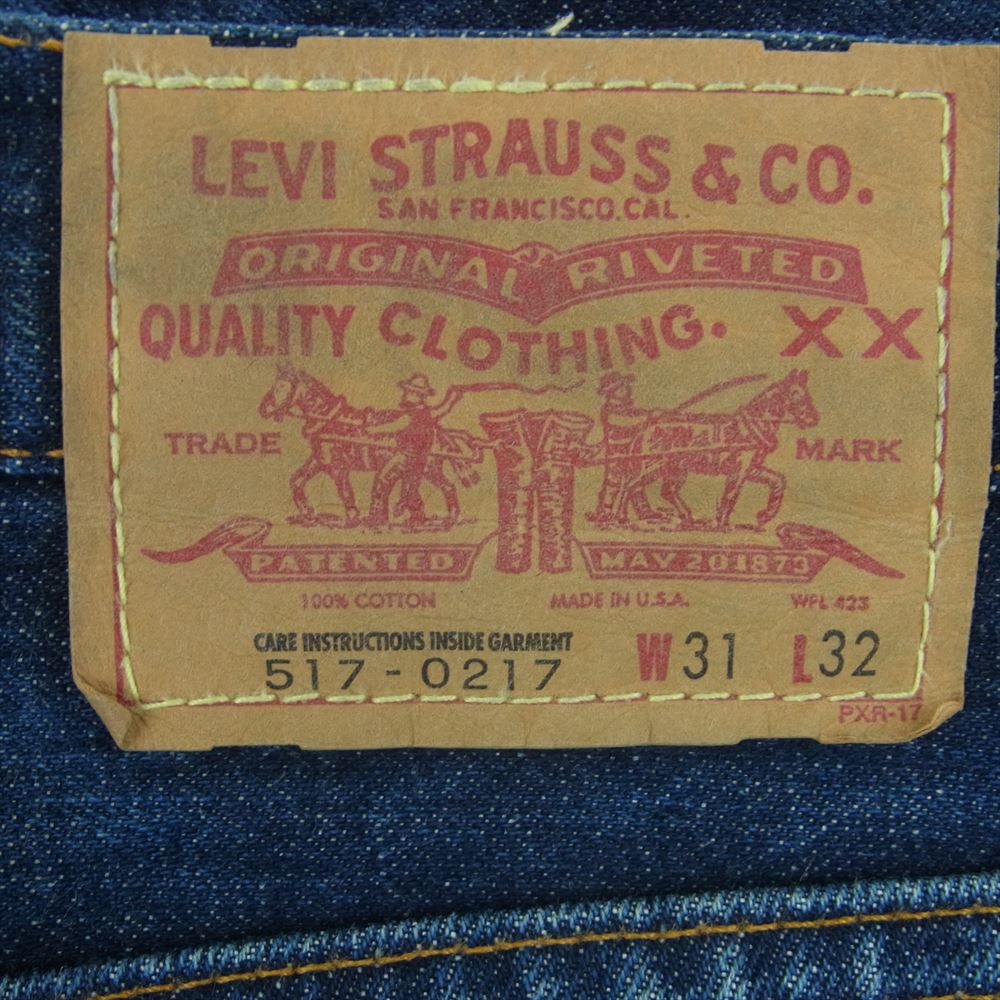 Levi's リーバイス USA製 90s 517 バレンシア工場 ボタン裏555 デニム パンツ インディゴブルー系 W31 L32【中古】