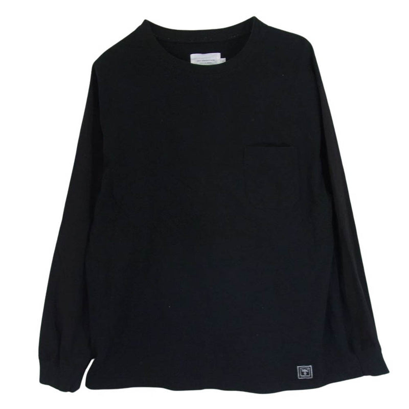 URBAN RESEARCH アーバンリサーチ × JACKALL ジャッカル 別注 袖異素材切替 ポケット付き クルーネック 長袖 Tシャツ カットソー ブラック系 L【中古】