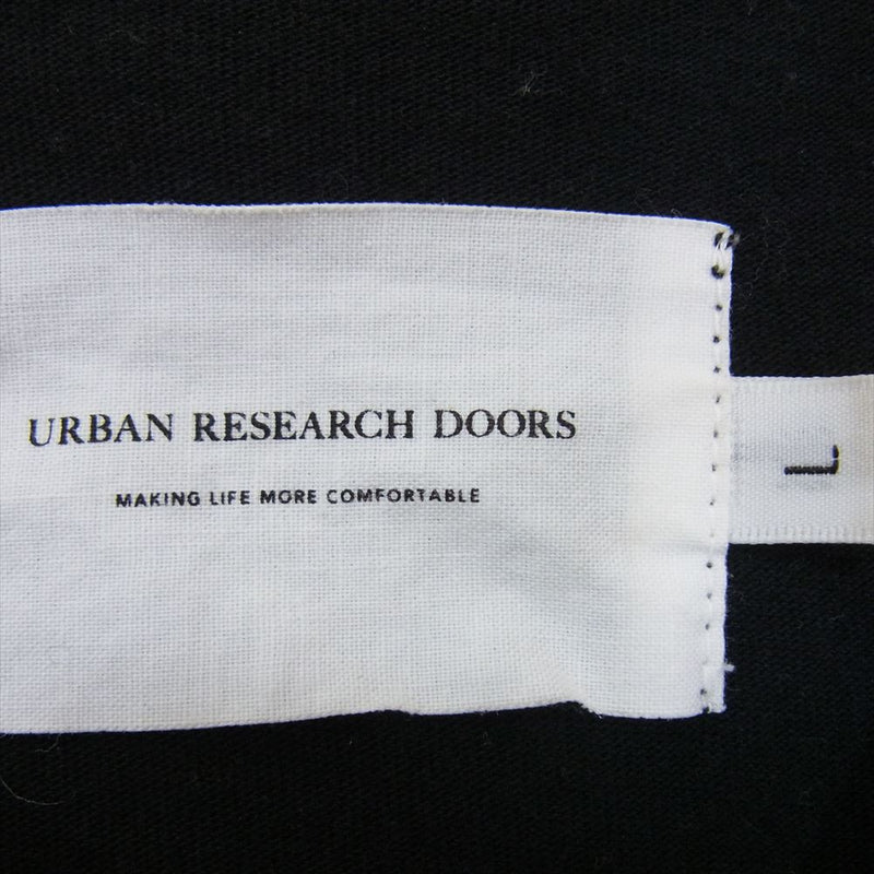 URBAN RESEARCH アーバンリサーチ × JACKALL ジャッカル 別注 袖異素材切替 ポケット付き クルーネック 長袖 Tシャツ カットソー ブラック系 L【中古】