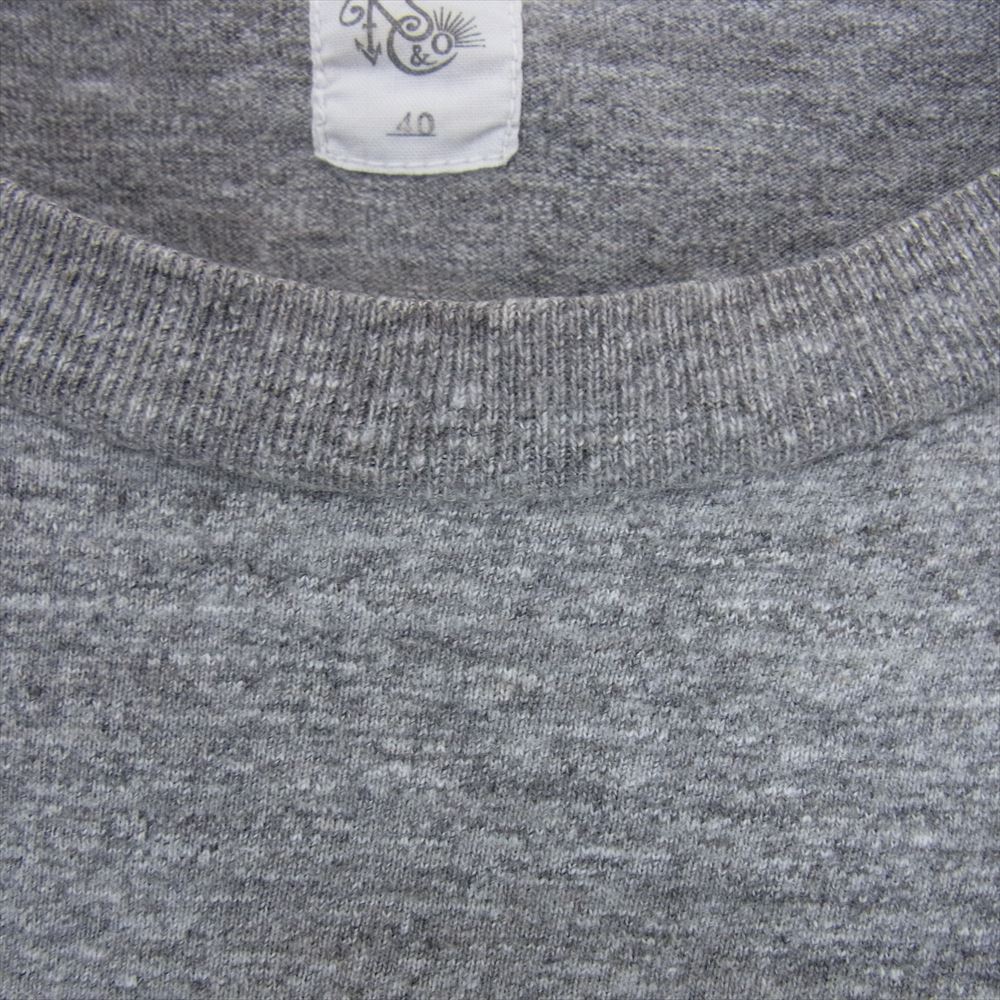 キャプテン サンシャイン KS20SCS07 West Coast Long Sleeved Tee ウエスト コースト 袖ライン 長袖 Tシャツ グレー系 40【中古】