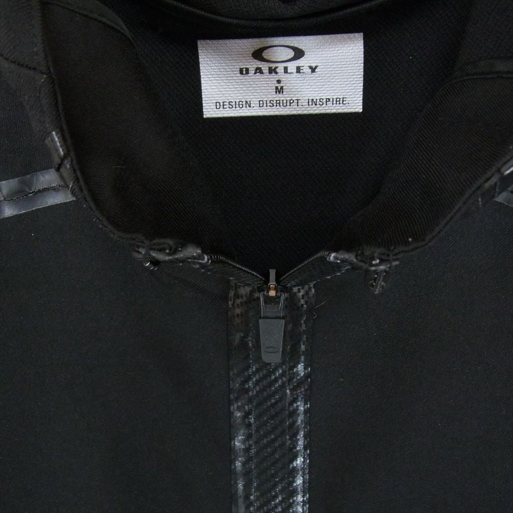 OAKLEY オークリー 16SS 461442JP フェイクレザーパイピング 止水ジップ マウンテンパーカー フード付き フルジップ ジャケット ブラック系 M【中古】