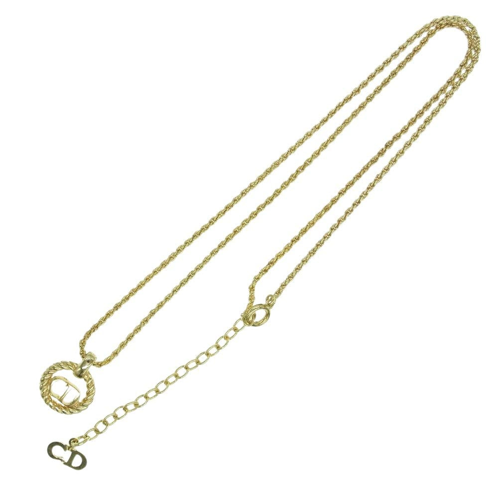 Christian Dior クリスチャンディオール CD アイコン ツイスト ロゴ ゴールド ネックレス ゴールド系【中古】