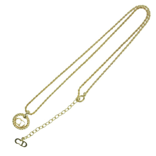 Christian Dior クリスチャンディオール CD アイコン ツイスト ロゴ ゴールド ネックレス ゴールド系【中古】