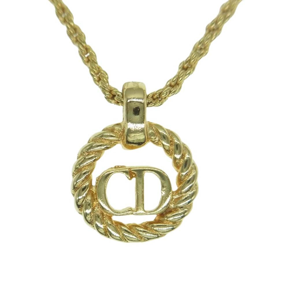 Christian Dior クリスチャンディオール CD アイコン ツイスト ロゴ ゴールド ネックレス ゴールド系【中古】