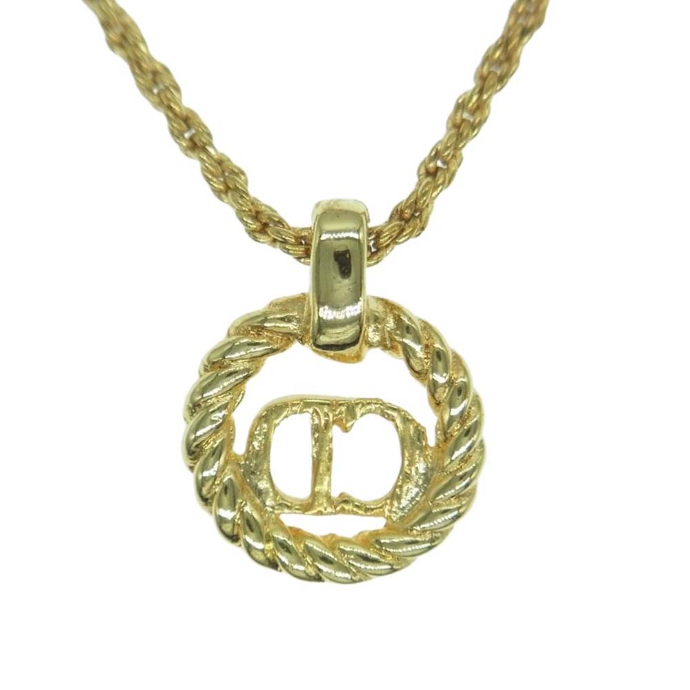 Christian Dior クリスチャンディオール CD アイコン ツイスト ロゴ ゴールド ネックレス ゴールド系【中古】