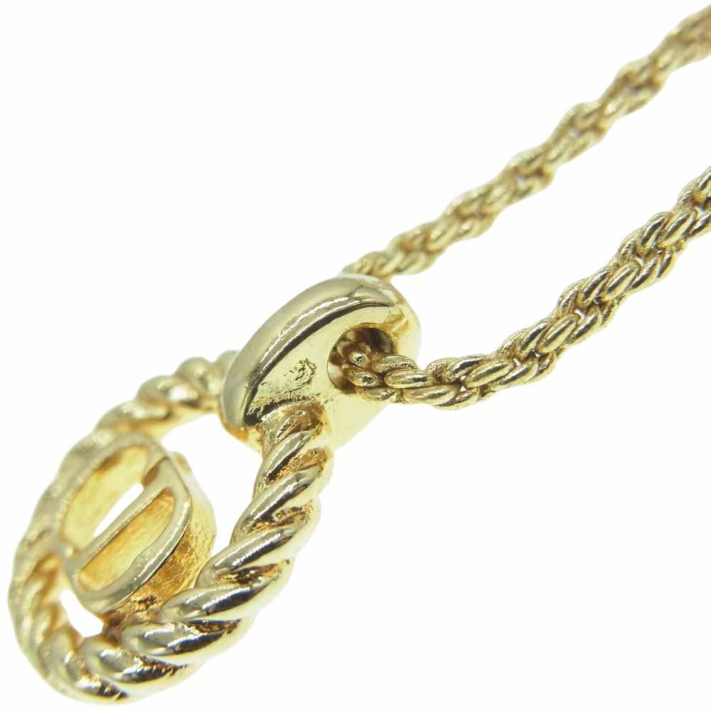 Christian Dior クリスチャンディオール CD アイコン ツイスト ロゴ ゴールド ネックレス ゴールド系【中古】