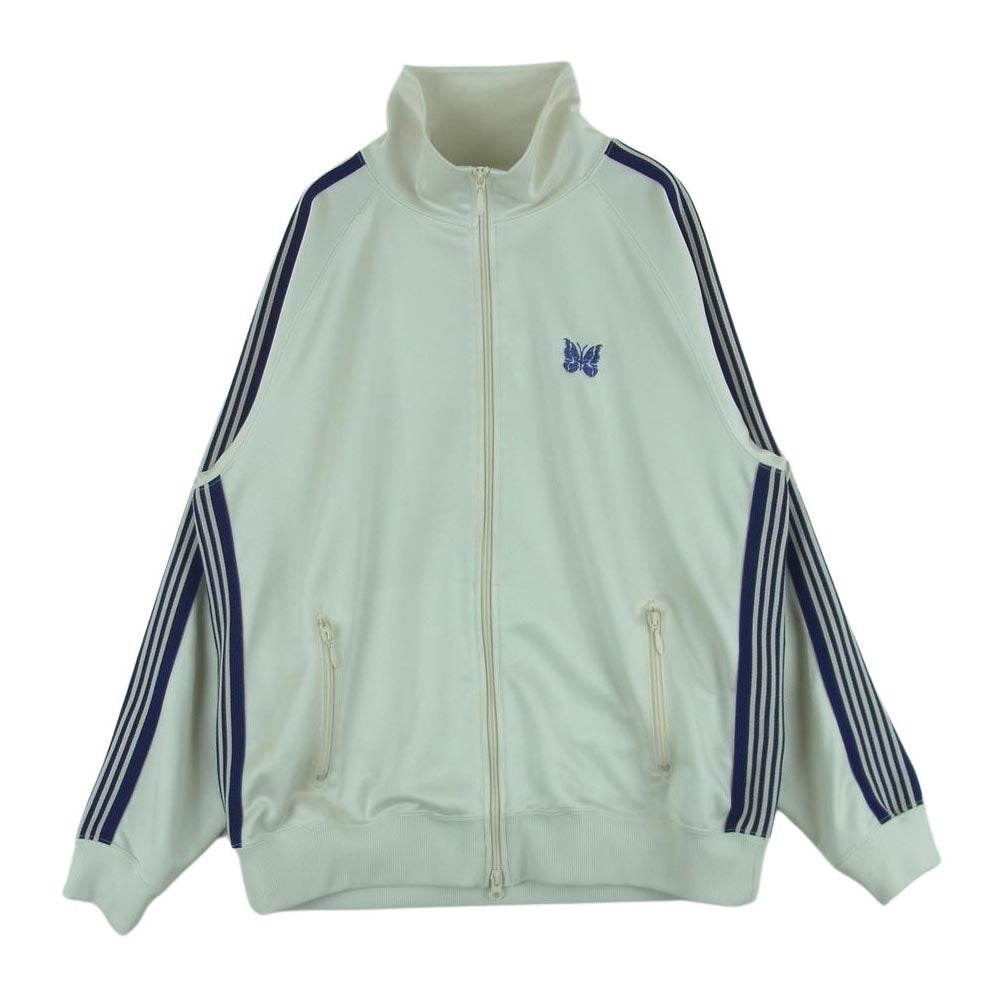 Needles ニードルス 23SS MR284 Track Jacket Poly Smooth パピヨンロゴ刺繍 トラック ジャケット ジャージ オフホワイト系 パープル系 XL【中古】