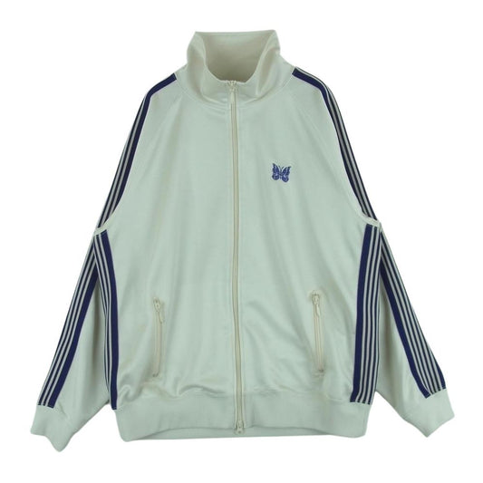Needles ニードルス 23SS MR284 Track Jacket Poly Smooth パピヨンロゴ刺繍 トラック ジャケット ジャージ オフホワイト系 パープル系 XL【中古】