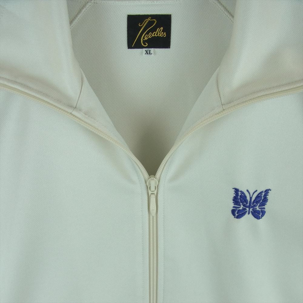 Needles ニードルス 23SS MR284 Track Jacket Poly Smooth パピヨンロゴ刺繍 トラック ジャケット ジャージ オフホワイト系 パープル系 XL【中古】