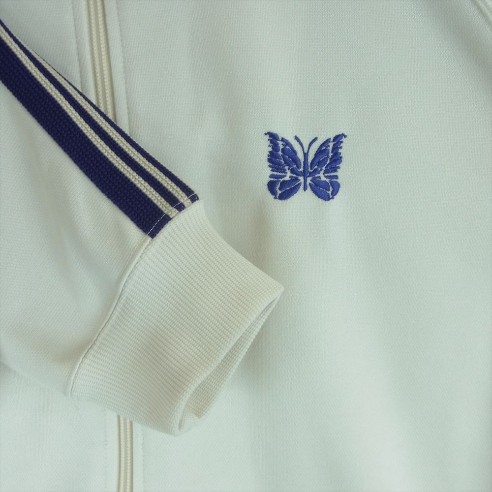 Needles ニードルス 23SS MR284 Track Jacket Poly Smooth パピヨンロゴ刺繍 トラック ジャケット ジャージ オフホワイト系 パープル系 XL【中古】