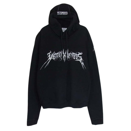 VETEMENTS ヴェトモン 2016AW WF17TP10 Total Fucking Darkness Hoodie TFD トータルファッキンダークネス プルオーバー パーカー フーディー ブラック系 L【中古】