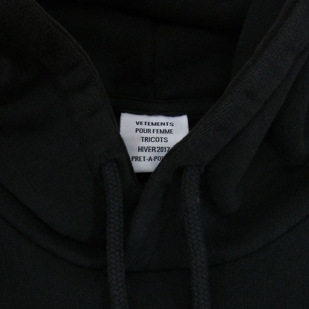 VETEMENTS ヴェトモン 2016AW WF17TP10 Total Fucking Darkness Hoodie TFD トータルファッキンダークネス プルオーバー パーカー フーディー ブラック系 L【中古】