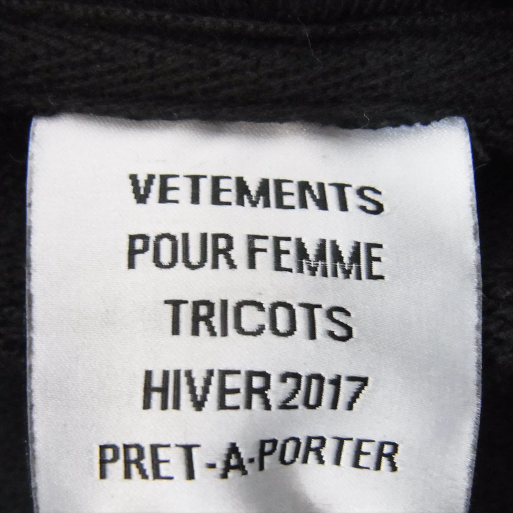 VETEMENTS ヴェトモン 2016AW WF17TP10 Total Fucking Darkness Hoodie TFD トータルファッキンダークネス プルオーバー パーカー フーディー ブラック系 L【中古】
