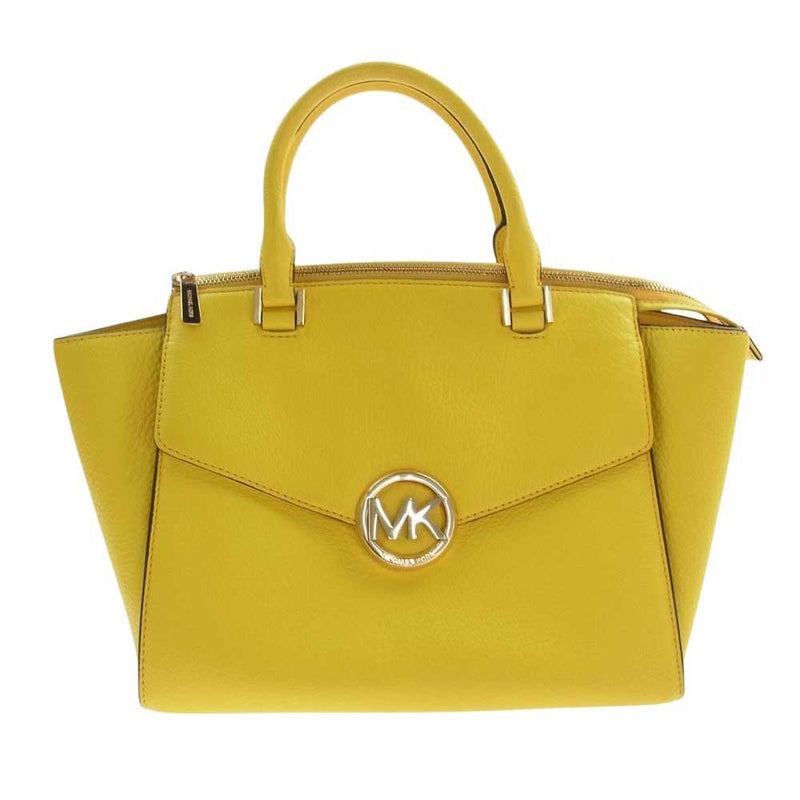 Michael Kors マイケルコース レザー フラップ ハンド バッグ イエロー系【中古】