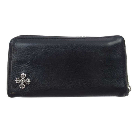 CHROME HEARTS クロムハーツ（原本無） REC F ZIP #2 FLG レック フィリグリープラス ダガージップ レザー ラウンドジップ ロングウォレット 長財布 ブラック系【中古】