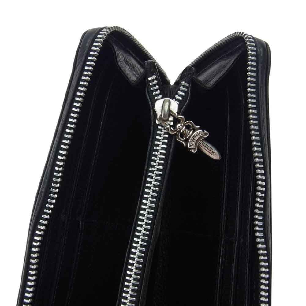 CHROME HEARTS クロムハーツ（原本無） REC F ZIP #2 FLG レック フィリグリープラス ダガージップ レザー ラウンドジップ ロングウォレット 長財布 ブラック系【中古】