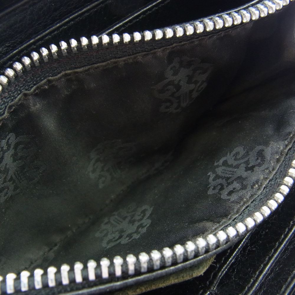 CHROME HEARTS クロムハーツ（原本無） REC F ZIP #2 FLG レック フィリグリープラス ダガージップ レザー ラウンドジップ ロングウォレット 長財布 ブラック系【中古】