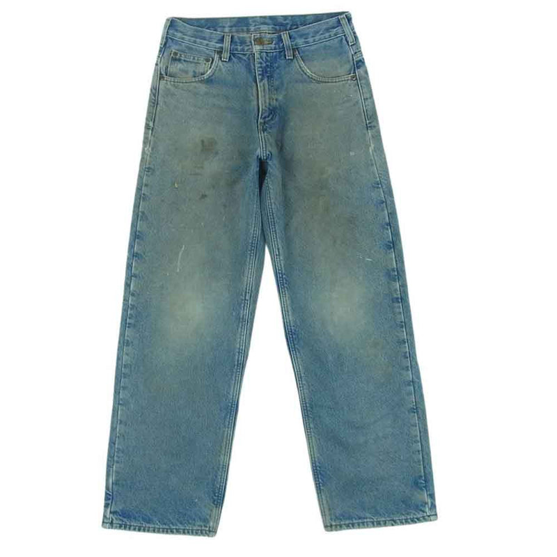 Carhartt カーハート b172 DST STRAIGHT LEG JEANS 裏地 チェック柄 ストレート レングス デニム パンツ インディゴブルー系 29 × 30【中古】