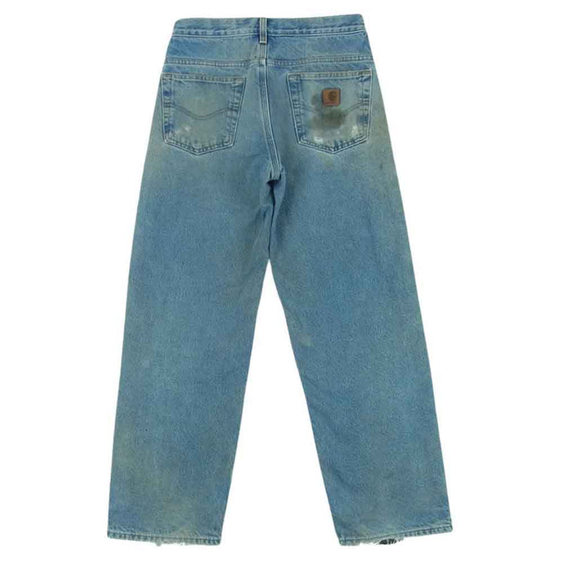 Carhartt カーハート b172 DST STRAIGHT LEG JEANS 裏地 チェック柄 ストレート レングス デニム パンツ インディゴブルー系 29 × 30【中古】