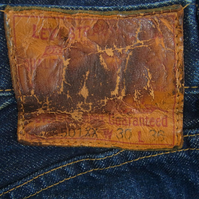 Levi's リーバイス Lot 44501 日本製 501XX J22刻印 大戦モデル復刻 ビッグE ダメージ リメイクリペア加工 デニム パンツ インディゴブルー系 W30 L36【中古】