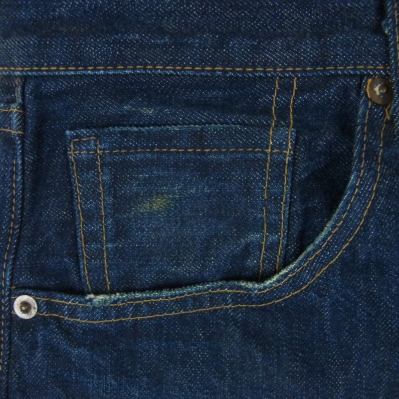 Levi's リーバイス Lot 44501 日本製 501XX J22刻印 大戦モデル復刻 ビッグE ダメージ リメイクリペア加工 デニム パンツ インディゴブルー系 W30 L36【中古】