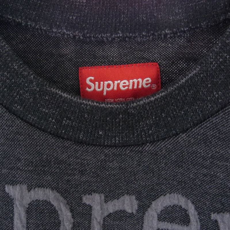 Supreme シュプリーム 18SS Jacquard Logo Crewneck ジャガード ロゴ クルーネック グレー系 S【中古】