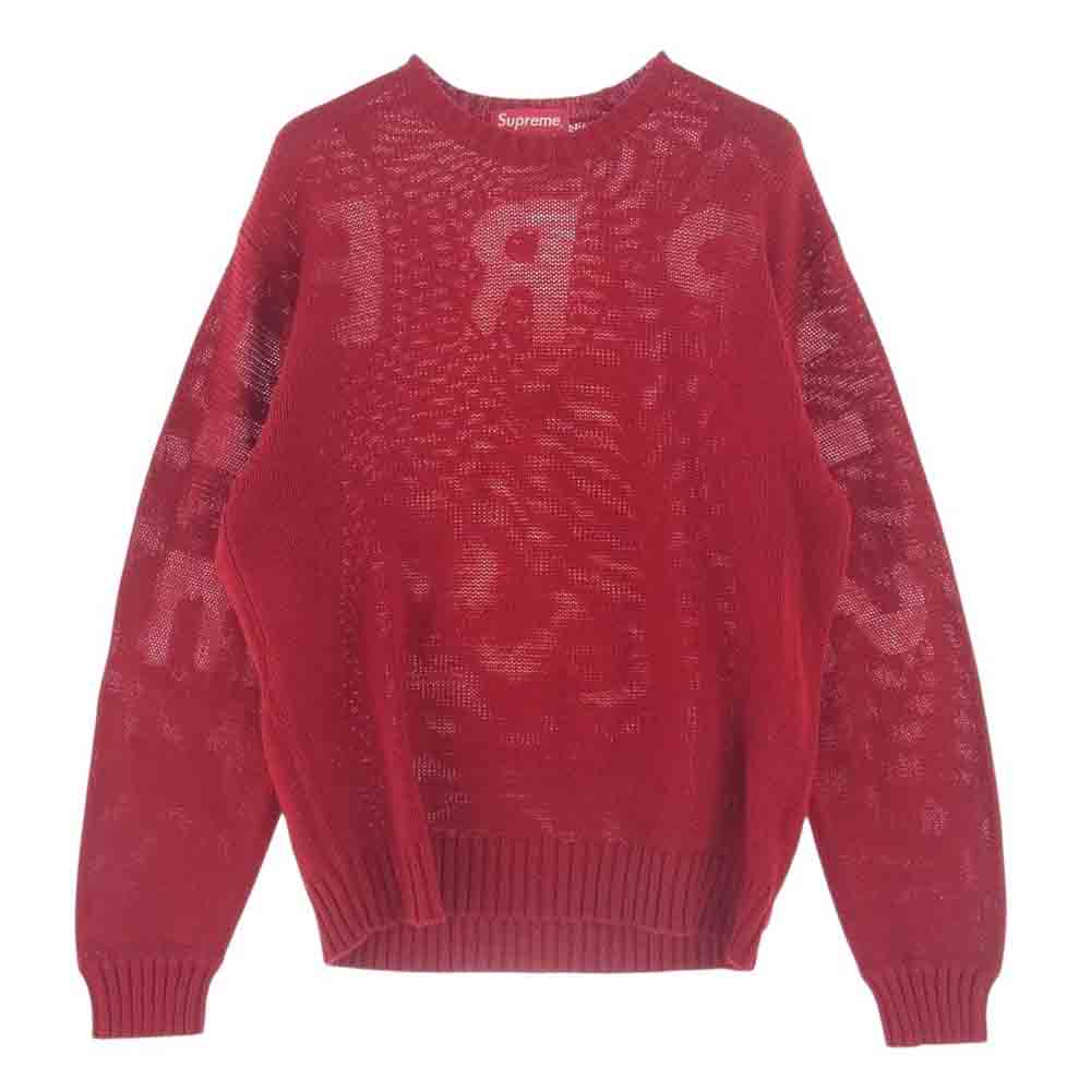 Supreme シュプリーム 20SS Back Logo Sweater バック ロゴ セーター コットン ニット レッド系 S【中古】