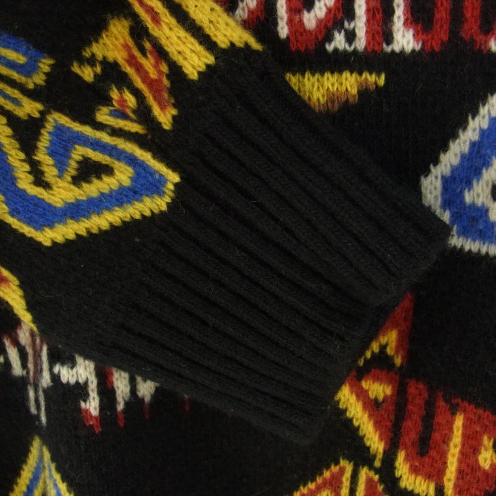 GUCCI グッチ 18AW Metal Mix Wool Sweater メタルロゴ ニット セーター ブラック系 マルチカラー系 XS【中古】