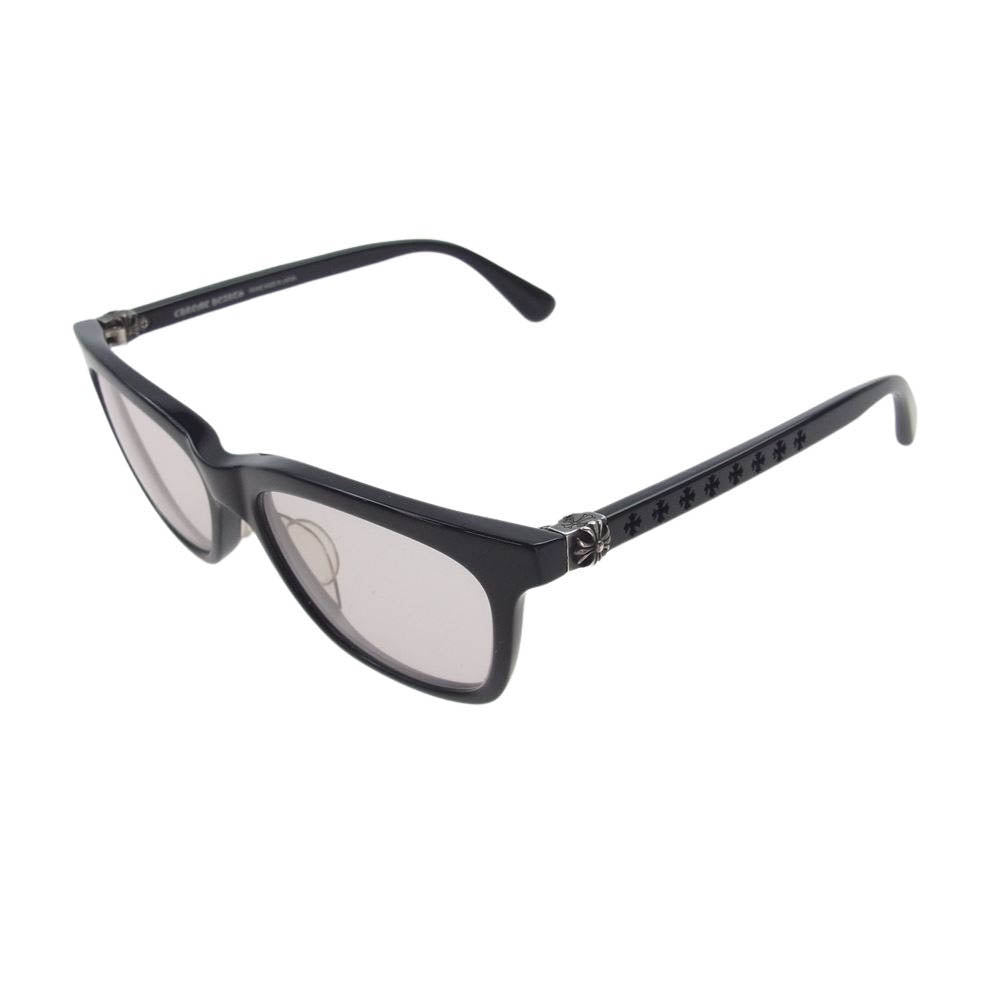 CHROME HEARTS クロムハーツ（原本無） RESURECTUM BK サイドCH ウェリントン メガネ ブラック系 51□16-138【中古】