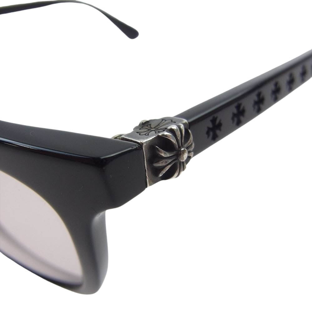 CHROME HEARTS クロムハーツ（原本無） RESURECTUM BK サイドCH ウェリントン メガネ ブラック系 51□16-138【中古】